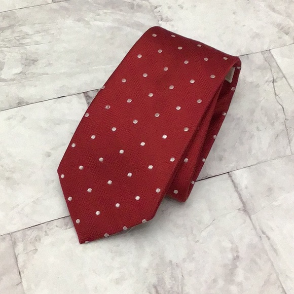 Michael Kors red and white polka dot silk tie - Picture 1 of 5